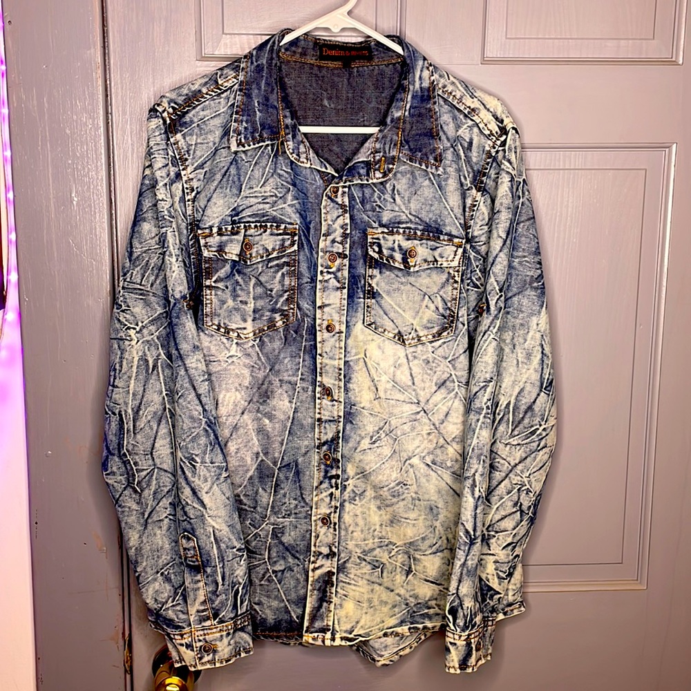 Denim & Rivets M stressed button-up denim